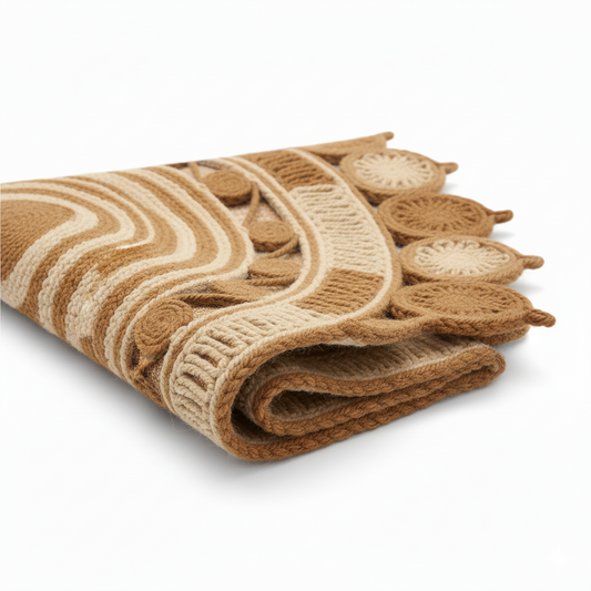 Two-Tone Sunburst Jute Medallion Round Rug || GERA 202515