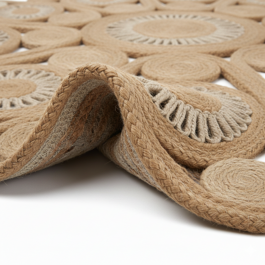 Intricate Floral Mandala Area Jute Rug || GERA 202516