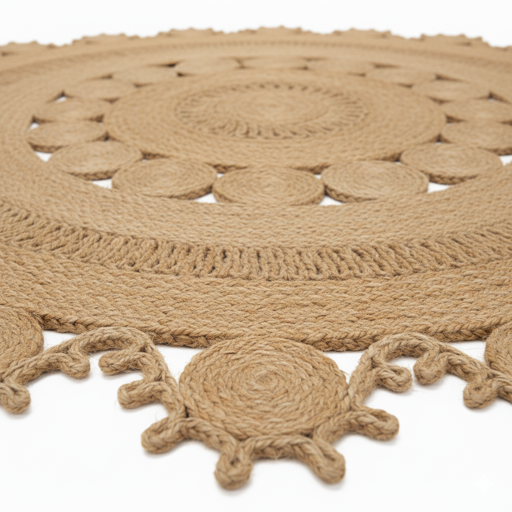 Artisan Dreamcatcher Natural Jute Round Rug || GERA 202512