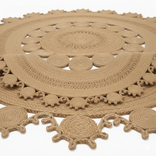 Artisan Dreamcatcher Natural Jute Round Rug || GERA 202512