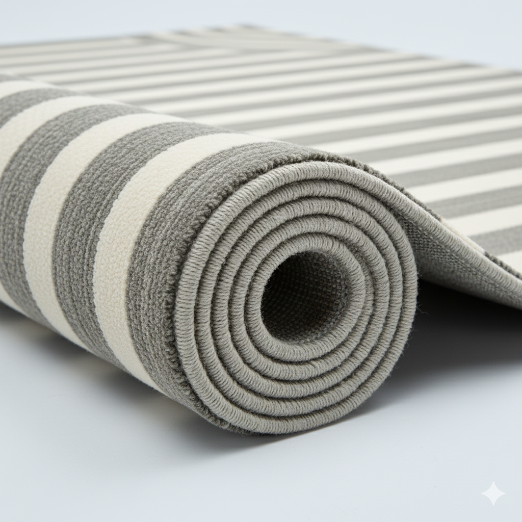 Urban Rhythm: Modern Striped Jute Rug in Grey & Ivory || GEREA 202511