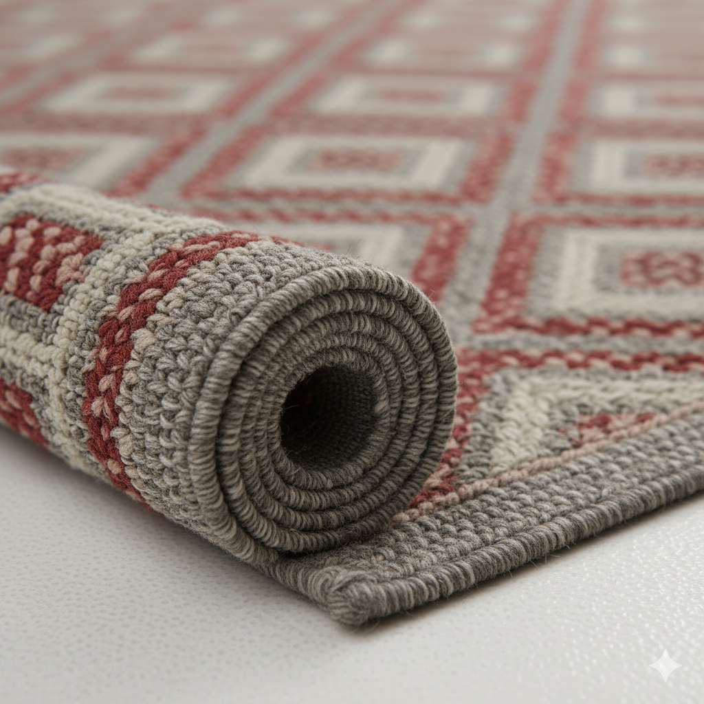 Artisan Braided Jute Area Rug - Cranberry & Natural || GEREA 202513