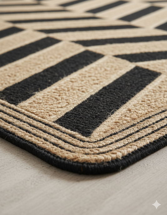 The Mod Black Chevron Jute Rug || GEREA 202518