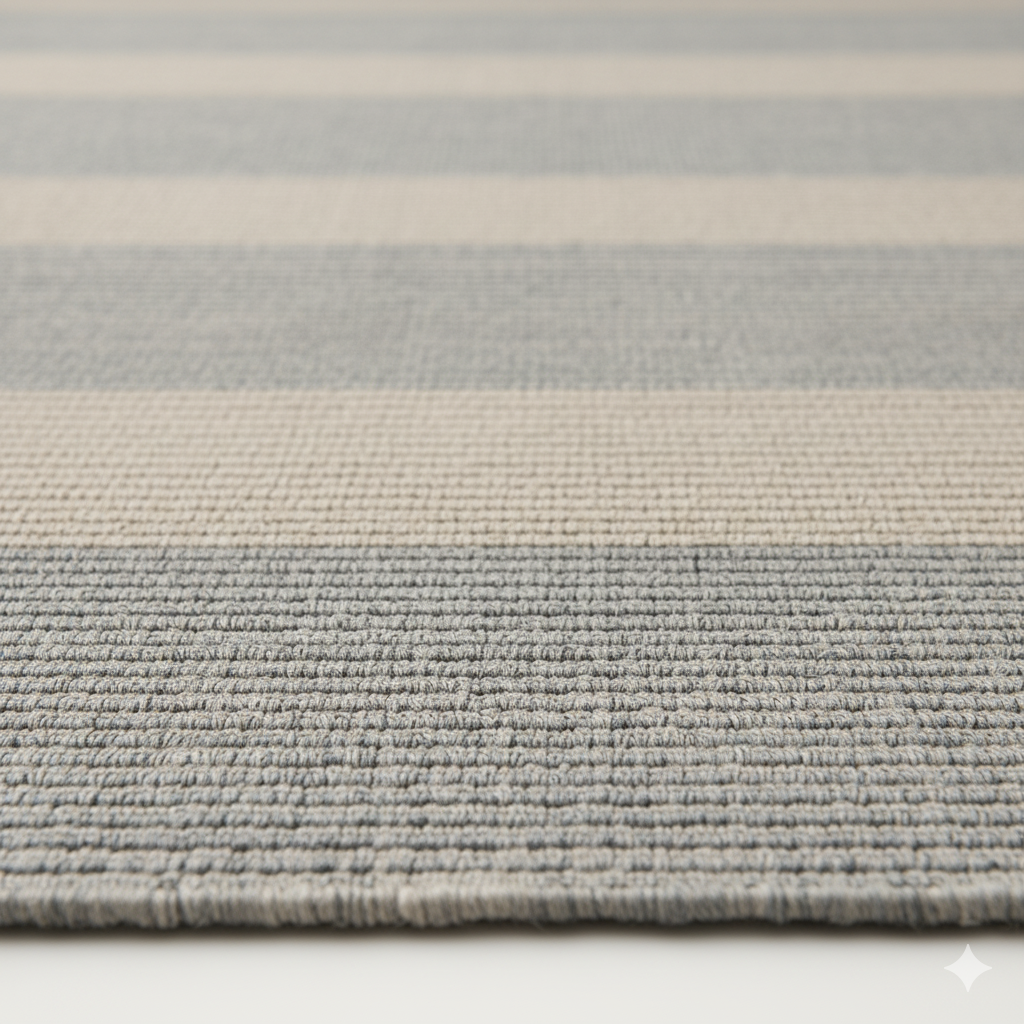 Coastal Stripe Hand-Woven Jute Blend Area Rug || GEREO 202504