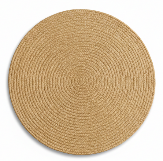 Classic Hand-Braided Natural Jute Round Area Rug || GERO 202501