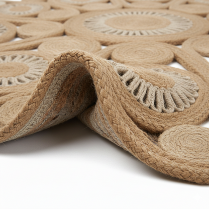 Intricate Floral Mandala Area Jute Rug || GERA 202516
