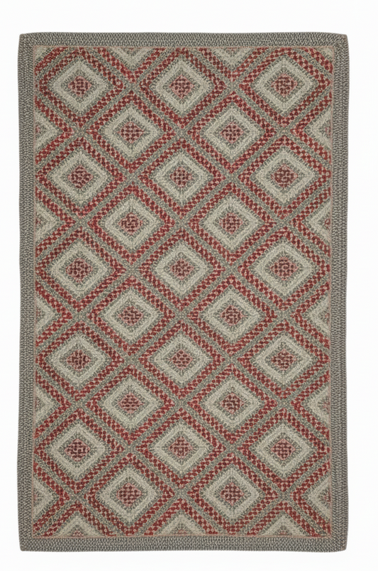 Artisan Braided Jute Area Rug - Cranberry & Natural || GEREA 202513
