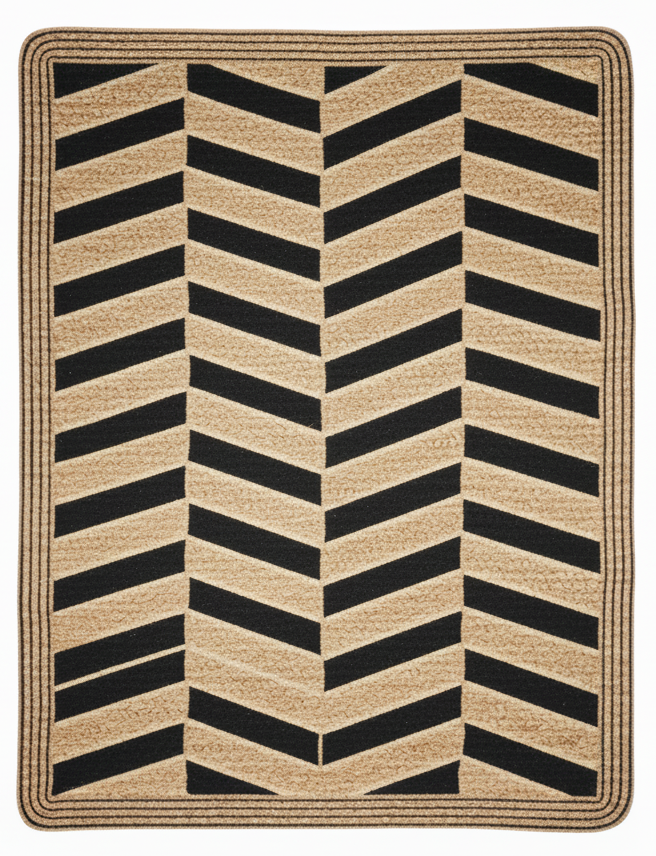 The Mod Black Chevron Jute Rug || GEREA 202518