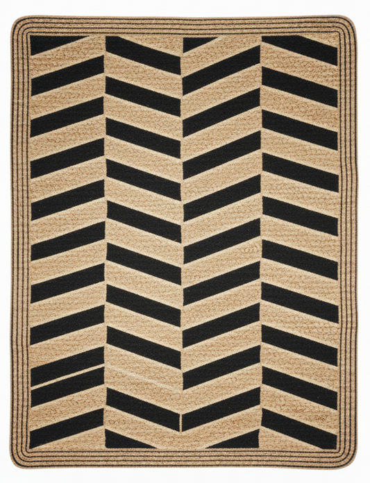 The Mod Black Chevron Jute Rug