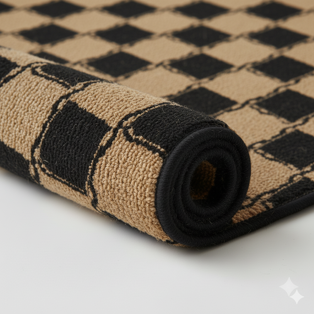 Bold Diamond Lattice Jute Area Rug - Black &amp; Natural Geometric Pattern || GEREA 202501