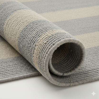 Coastal Stripe Hand-Woven Jute Blend Area Rug || GEREO 202504
