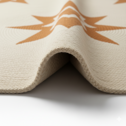 'Celestial Star' Hand-Braided Round Jute Area Rug || GERO 202505